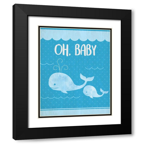 Oh Baby Boy Black Modern Wood Framed Art Print with Double Matting by Kimberly, Allen