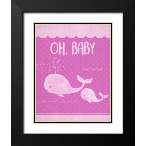 Oh Baby Girl Black Modern Wood Framed Art Print with Double Matting by Kimberly, Allen