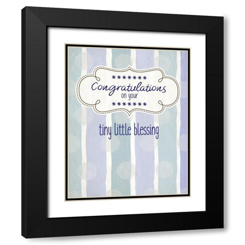 Tiny Little Blessing Boy Black Modern Wood Framed Art Print with Double Matting by Kimberly, Allen