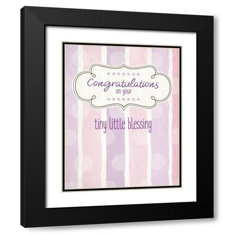 Tiny Little Blessing Girl Black Modern Wood Framed Art Print with Double Matting by Kimberly, Allen