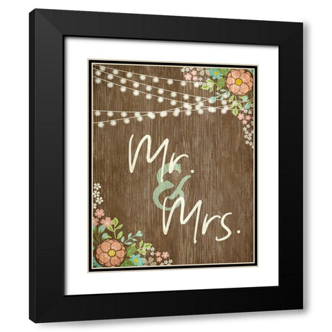 Mr and Mrs Rustic Black Modern Wood Framed Art Print with Double Matting by Kimberly, Allen