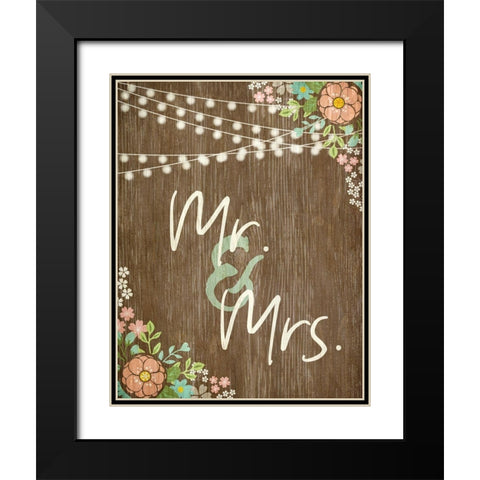 Mr and Mrs Rustic Black Modern Wood Framed Art Print with Double Matting by Kimberly, Allen