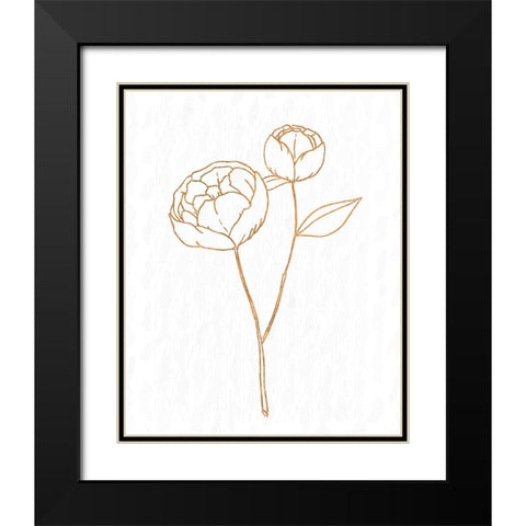Copper Botanical 1 Black Modern Wood Framed Art Print with Double Matting by Kimberly, Allen