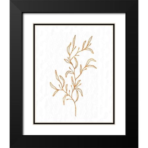 Copper Botanical 2 Black Modern Wood Framed Art Print with Double Matting by Kimberly, Allen