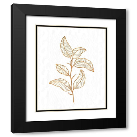 Copper Botanical 4 Black Modern Wood Framed Art Print with Double Matting by Kimberly, Allen