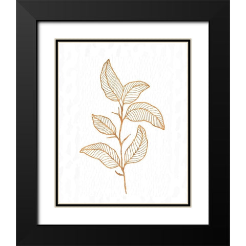 Copper Botanical 4 Black Modern Wood Framed Art Print with Double Matting by Kimberly, Allen