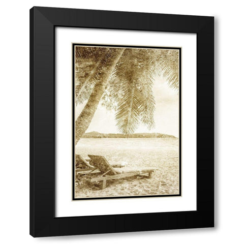 A Day at the Beach 1 Black Modern Wood Framed Art Print with Double Matting by Kimberly, Allen