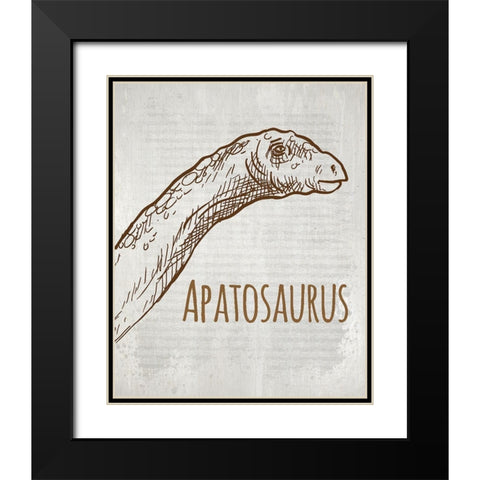 Dinosaur 2 Black Modern Wood Framed Art Print with Double Matting by Kimberly, Allen