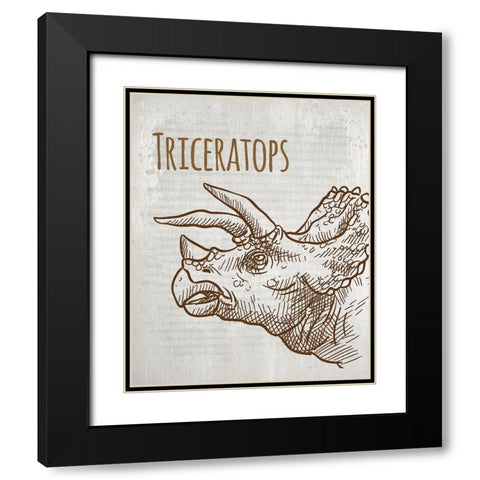 Dinosaur 3 Black Modern Wood Framed Art Print with Double Matting by Kimberly, Allen