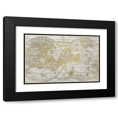 No 2 The World Black Modern Wood Framed Art Print with Double Matting by Kimberly, Allen