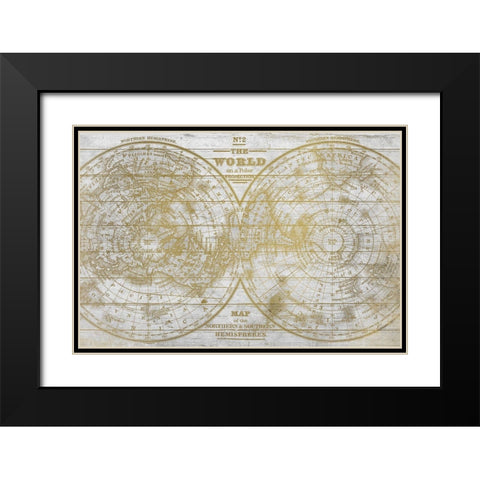 No 2 The World Black Modern Wood Framed Art Print with Double Matting by Kimberly, Allen