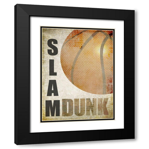 Slam Dunk Black Modern Wood Framed Art Print with Double Matting by Kimberly, Allen