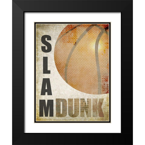 Slam Dunk Black Modern Wood Framed Art Print with Double Matting by Kimberly, Allen