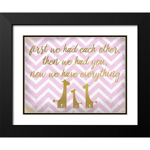 Everything Girl Giraffe Black Modern Wood Framed Art Print with Double Matting by Kimberly, Allen