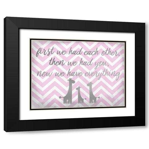 Everything Girl Giraffe Silver Black Modern Wood Framed Art Print with Double Matting by Kimberly, Allen