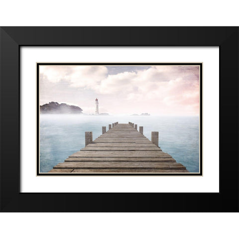 Out to Sea Scene Black Modern Wood Framed Art Print with Double Matting by Allen, Kimberly