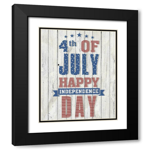 Happy Independence Day Black Modern Wood Framed Art Print with Double Matting by Kimberly, Allen