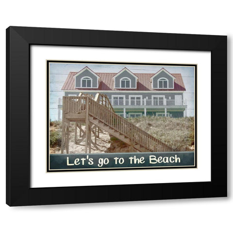 Beach House Day Black Modern Wood Framed Art Print with Double Matting by Kimberly, Allen