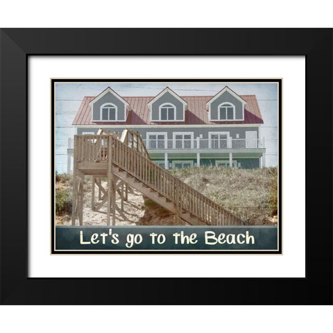 Beach House Day Black Modern Wood Framed Art Print with Double Matting by Kimberly, Allen