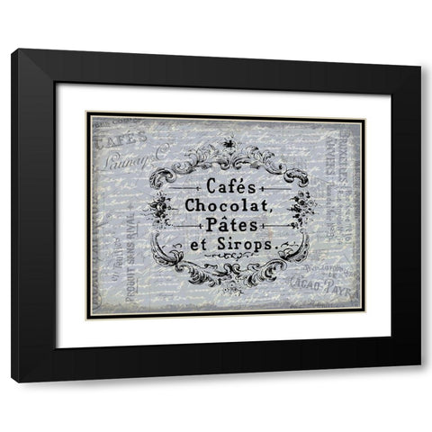 Cafe Chocolat Black Modern Wood Framed Art Print with Double Matting by Kimberly, Allen