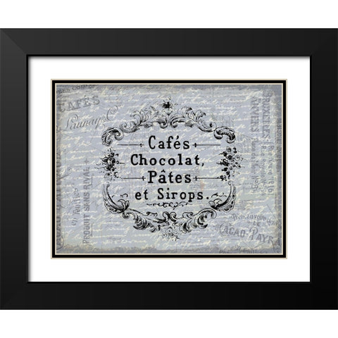 Cafe Chocolat Black Modern Wood Framed Art Print with Double Matting by Kimberly, Allen