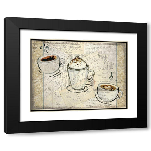 Coffee Time Black Modern Wood Framed Art Print with Double Matting by Kimberly, Allen