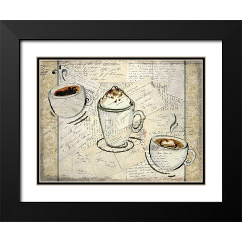Coffee Time Black Modern Wood Framed Art Print with Double Matting by Kimberly, Allen