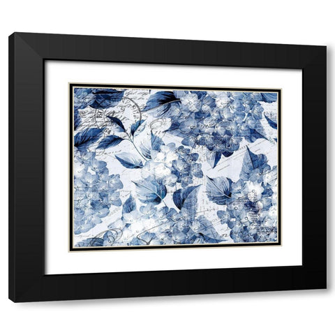 Postcard Hydrangea 1 Black Modern Wood Framed Art Print with Double Matting by Kimberly, Allen