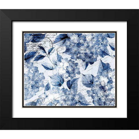Postcard Hydrangea 1 Black Modern Wood Framed Art Print with Double Matting by Kimberly, Allen