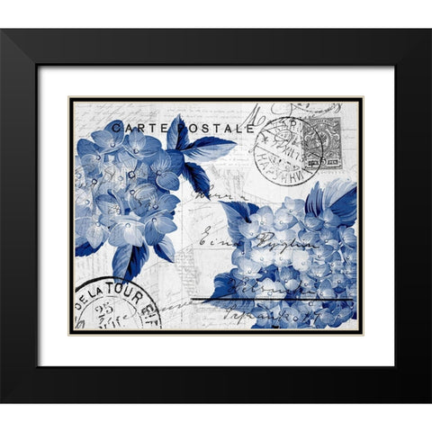 Postcard Hydrangea 4 Black Modern Wood Framed Art Print with Double Matting by Kimberly, Allen