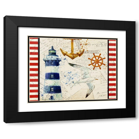 Anchors Away Black Modern Wood Framed Art Print with Double Matting by Kimberly, Allen