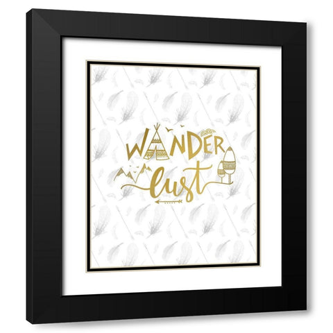 Feathered Wander Black Modern Wood Framed Art Print with Double Matting by Kimberly, Allen