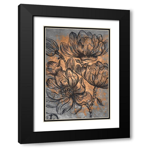 Magnolia Blossoms Black Modern Wood Framed Art Print with Double Matting by Kimberly, Allen