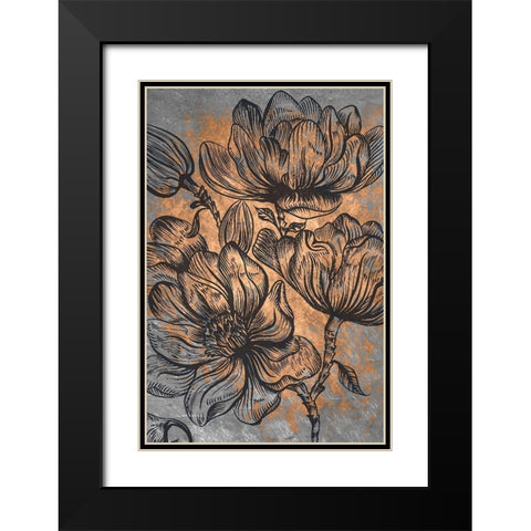 Magnolia Blossoms Black Modern Wood Framed Art Print with Double Matting by Kimberly, Allen