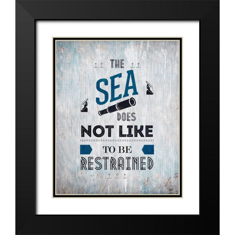 The Sea 1 Black Modern Wood Framed Art Print with Double Matting by Kimberly, Allen