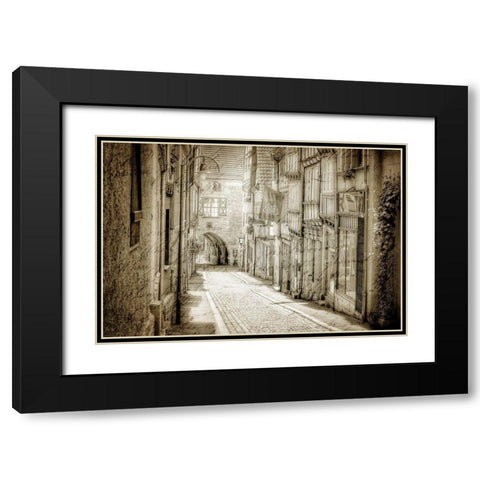 Cobblestone Streets Black Modern Wood Framed Art Print with Double Matting by Kimberly, Allen