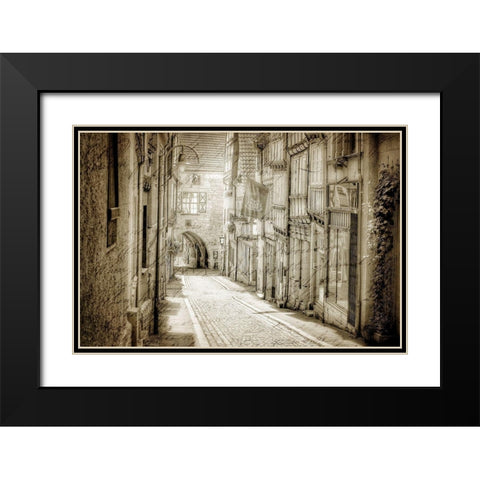 Cobblestone Streets Black Modern Wood Framed Art Print with Double Matting by Kimberly, Allen