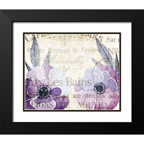 Soft Floral Purple 4 Black Modern Wood Framed Art Print with Double Matting by Kimberly, Allen