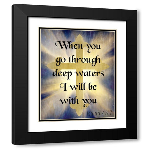 Deep Waters v2 Black Modern Wood Framed Art Print with Double Matting by Kimberly, Allen