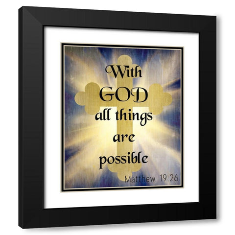 With God v2 Black Modern Wood Framed Art Print with Double Matting by Kimberly, Allen