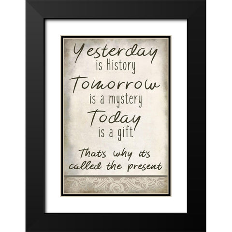 Yesterday Black Modern Wood Framed Art Print with Double Matting by Kimberly, Allen