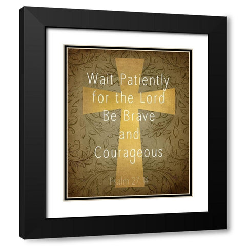 Psalm Cross 1 Black Modern Wood Framed Art Print with Double Matting by Kimberly, Allen