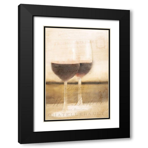 Wine Glasses Black Modern Wood Framed Art Print with Double Matting by Kimberly, Allen