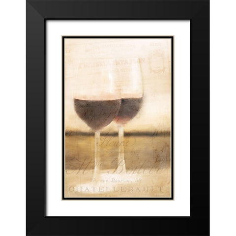 Wine Glasses Black Modern Wood Framed Art Print with Double Matting by Kimberly, Allen