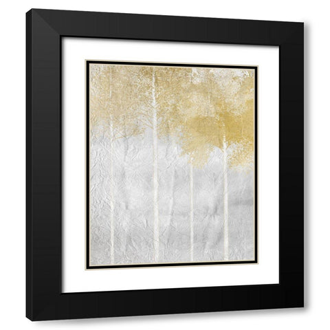 Golden Trees 2 Black Modern Wood Framed Art Print with Double Matting by Kimberly, Allen