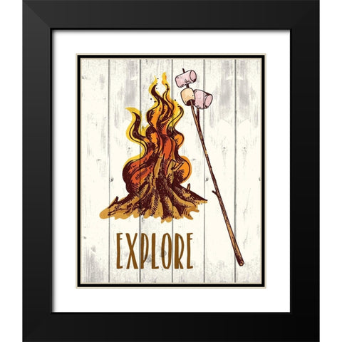 Campfire Explorer 1 Black Modern Wood Framed Art Print with Double Matting by Kimberly, Allen