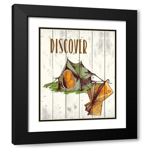 Campfire Explorer 2 Black Modern Wood Framed Art Print with Double Matting by Kimberly, Allen