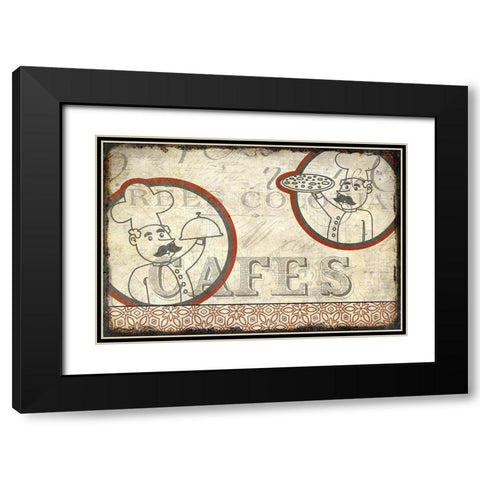 Cafe Chefs Black Modern Wood Framed Art Print with Double Matting by Kimberly, Allen