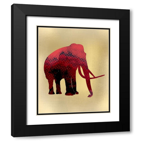 Red on Gold 1 Black Modern Wood Framed Art Print with Double Matting by Kimberly, Allen