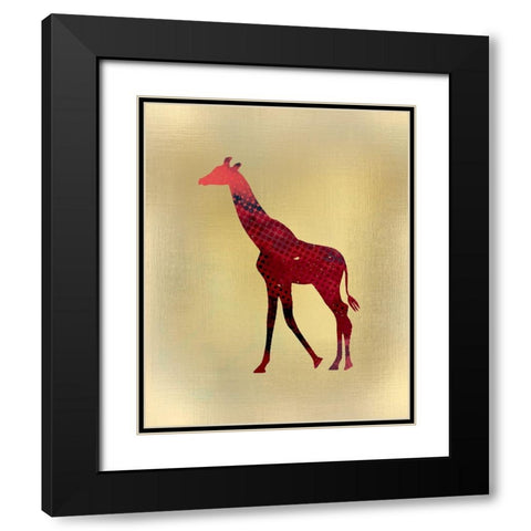 Red on Gold 2 Black Modern Wood Framed Art Print with Double Matting by Kimberly, Allen